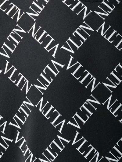 Shop Valentino Vltn Grid T-shirt In Black ,white