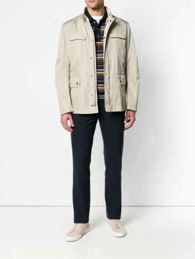 Shop Sealup Classic Fitted Jacket In Neutrals