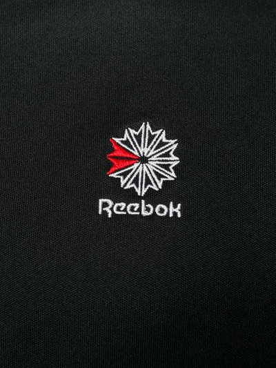 Shop Reebok Logo Print Stripe Sports Jacket - Black
