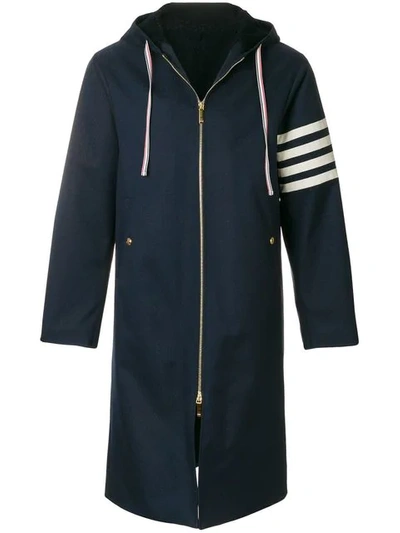 Shop Thom Browne Shearling Lining Cordura Swim Parka In Blue