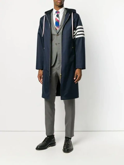 Shop Thom Browne Shearling Lining Cordura Swim Parka In Blue