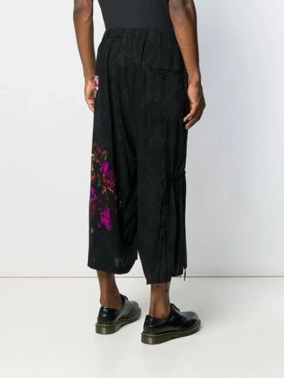 Shop Yohji Yamamoto Gather String Loose Trousers In Black