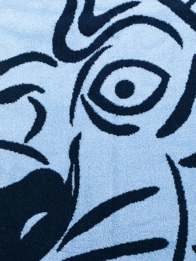 Shop Kenzo Tiger Beach Towel In Blue