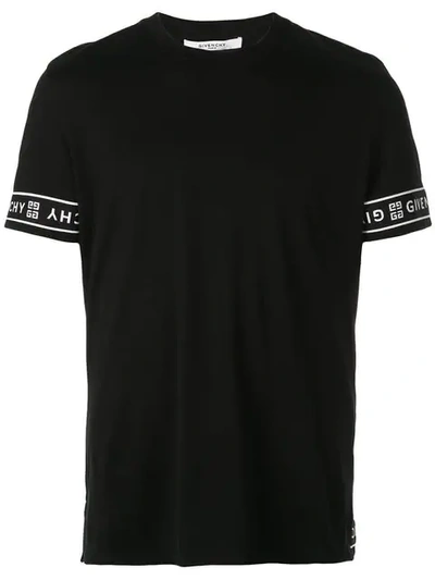 GIVENCHY LOGO TRIM T-SHIRT - 黑色