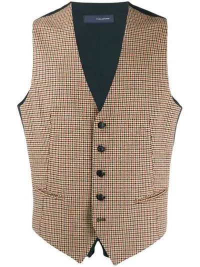 Shop Tagliatore Houndstooth Waistcoat - Neutrals