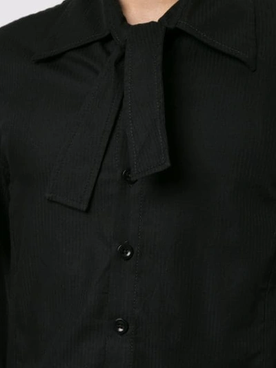 Shop Ann Demeulemeester Tie Collar Shirt In Black
