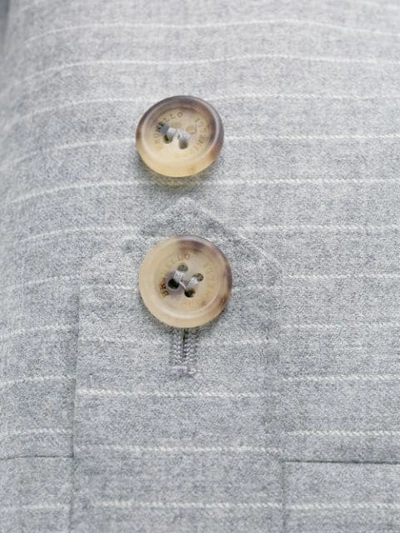 Shop Brunello Cucinelli Striped Single-breasted Waistcoat In Grey