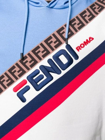 Shop Fendi Mania Hoodie In White