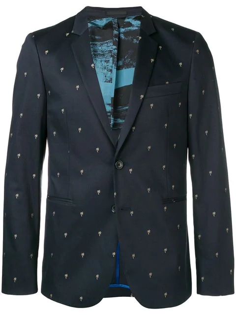 Ps By Paul Smith Palm Tree Printed Blazer In Blue | ModeSens