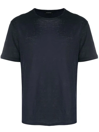 Shop Ermenegildo Zegna T-shirt Mit Rundem Ausschnitt - Blau In Blue
