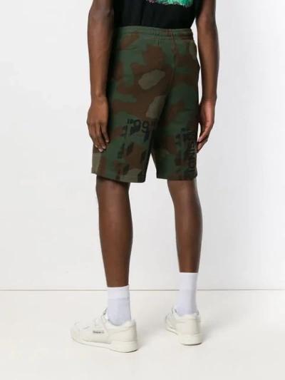 Shop Off-white Camouflage Track Shorts In Green