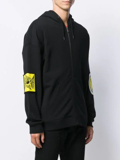 Shop Givenchy Logo Patch Hoodie In 001 Black