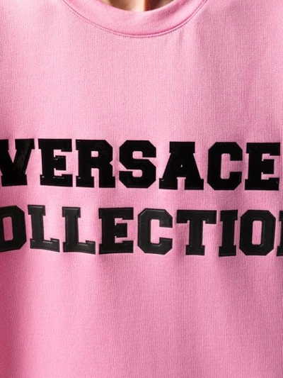 Shop Versace Logo Sweatshirt In Pink