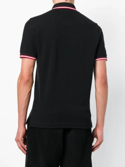 Shop Bally Striped Polo Shirt In Black