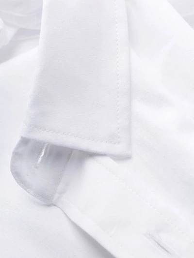 Shop Balmain Embroidered Logo Shirt In White