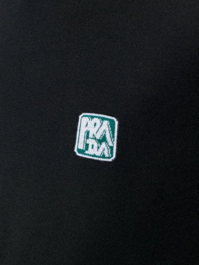 Shop Prada Logo Polo Neck In Black