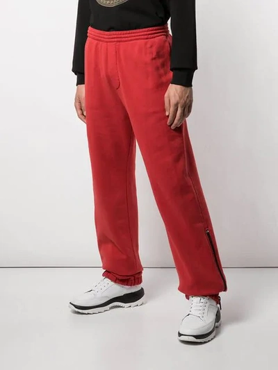DSQUARED2 拉链束口运动裤 - 红色