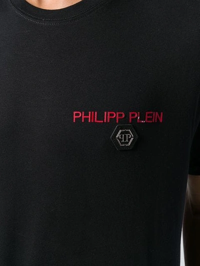 Shop Philipp Plein Skull Logo Crest T-shirt In Black