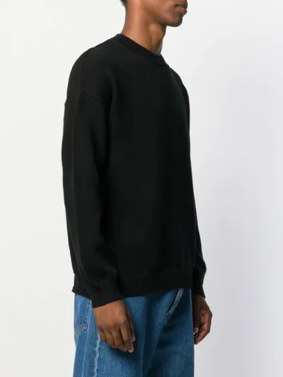 Shop Kenzo Contrasting-logo Knitted Jumper In Black