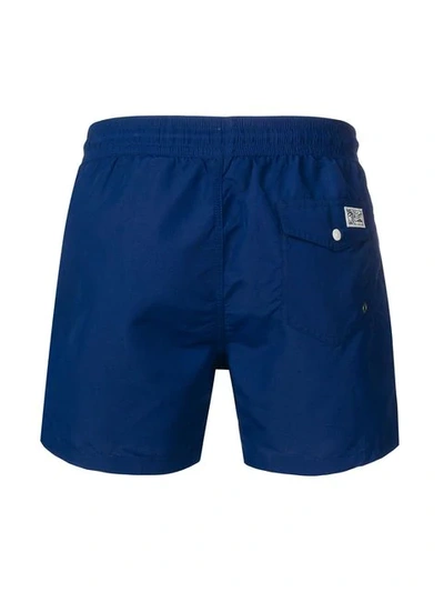 Shop Polo Ralph Lauren Slim Traveler Shorts In Blue
