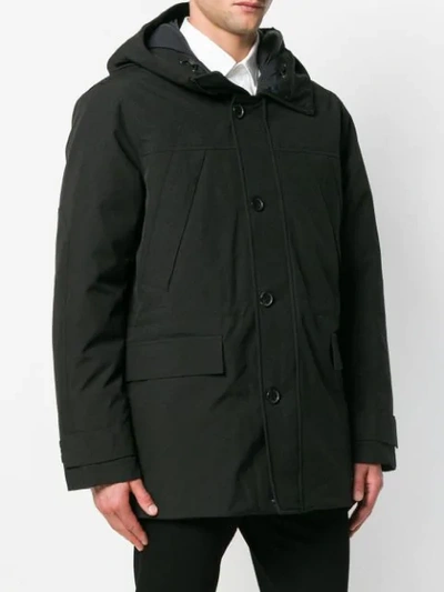 Shop Kenzo Padded Fitted Coat In Black