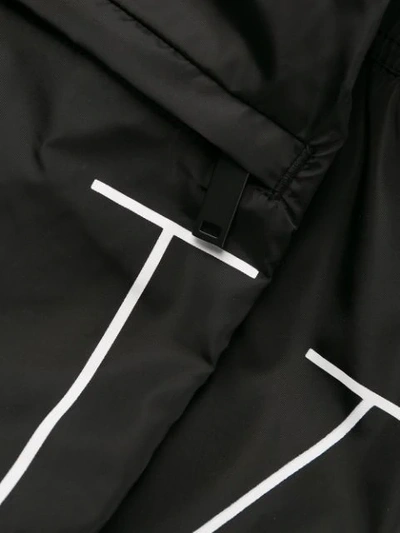 Shop Valentino Logo Print Swim Shorts In Black