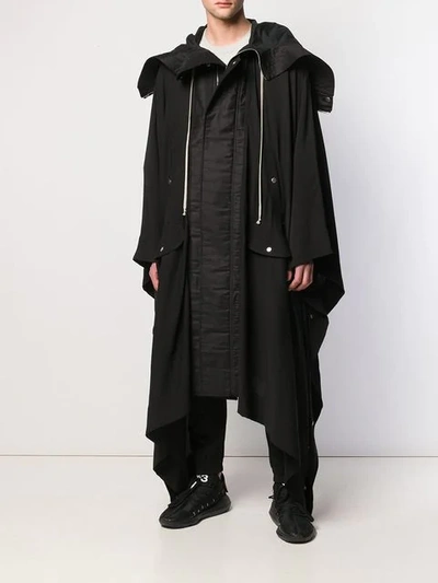 Shop Rick Owens Oversized Rain Poncho In Black