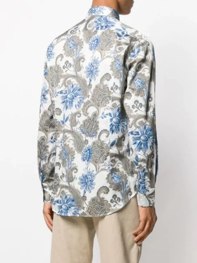 Shop Etro Floral Paisley Print Shirt - Blue