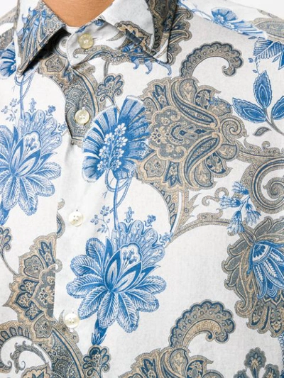 Shop Etro Floral Paisley Print Shirt - Blue