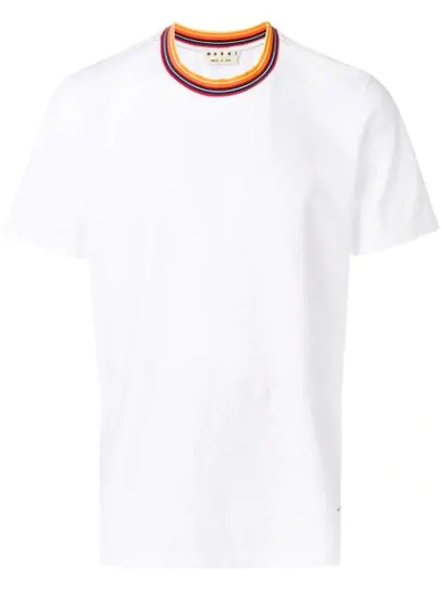 Shop Marni Contrasting Collar T-shirt - White