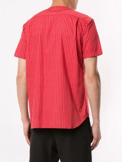 Shop Supreme Cdg Pinstripe Baseball Jersey In Red