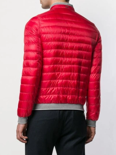 Herno Quilted High Neck Jacket In Red
