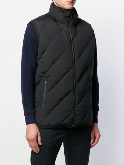 Shop Fendi Quilted Padded Gilet In Black