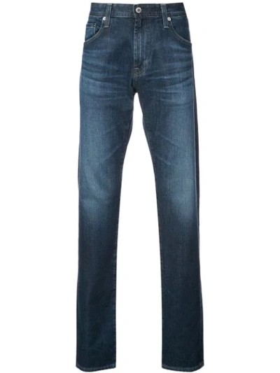 Shop Ag Jeans Long Straight-leg Jeans - Blue