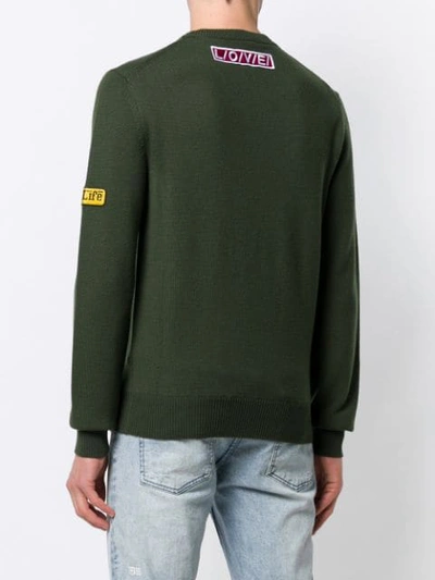 Shop Dolce & Gabbana Patched Sweater In Green