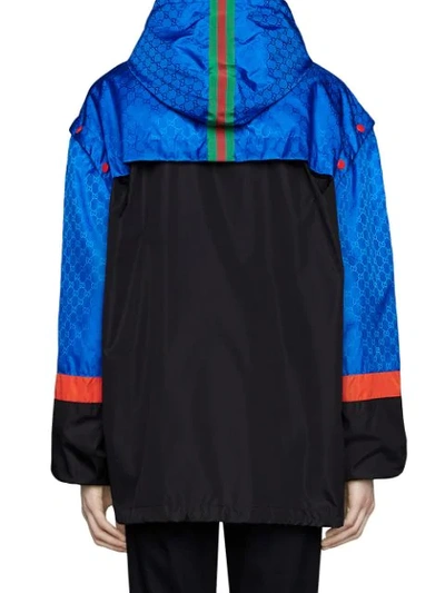 Shop Gucci Gg Jacquard Nylon Jacket In Black