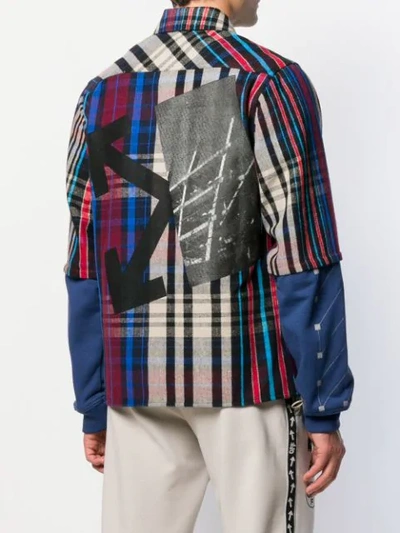 Shop Off-white Layered Checked Shirt In Blue