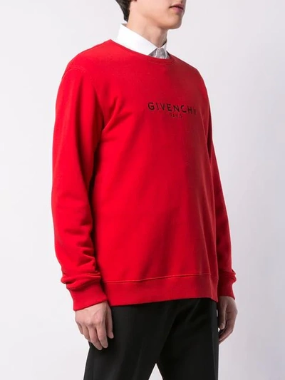 Shop Givenchy Paris Logo Vintage Sweater In Red