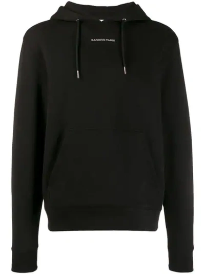 Shop Sandro Logo-embroidered Hoodie In Black