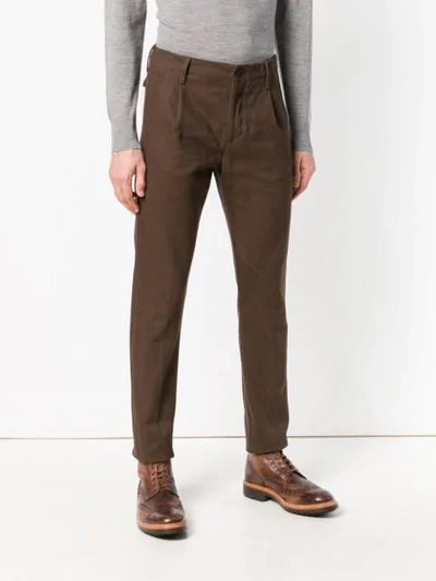 Shop Fortela Tapered Trousers In Brown