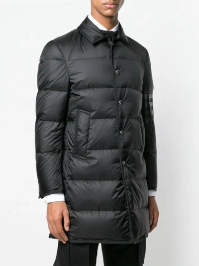 Shop Thom Browne 4-bar Bal Collar Overcoat In Black