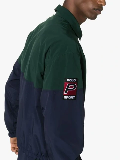 Shop Polo Ralph Lauren Logo Printed Jacket In Green