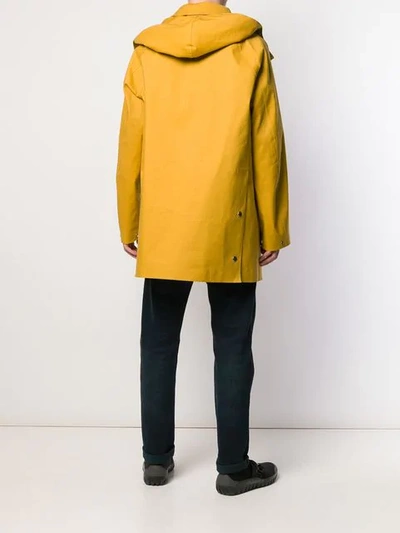 Shop Mackintosh Arrowwood Oversized Hooded Coat In Yellow