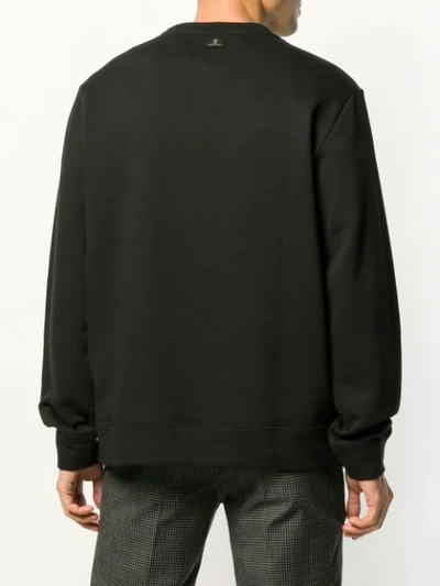 Shop Roberto Cavalli Embroidered Sweatshirt In Black
