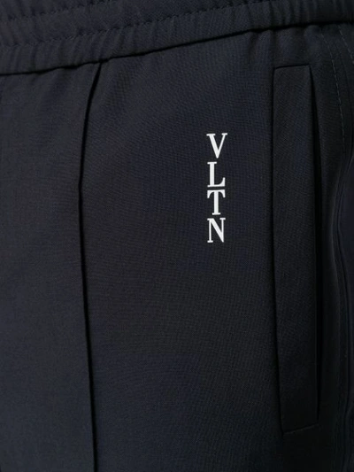 Shop Valentino Vltn Straight Leg Trousers In Blue