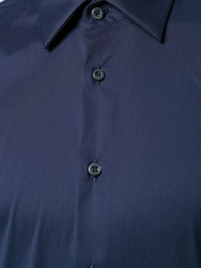 Shop Prada Long-sleeve Poplin Shirt In Blue
