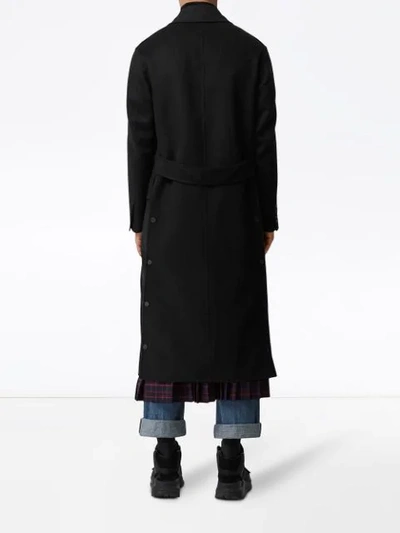 Shop Burberry Double-faced Cashmere Tailored Coat In Black