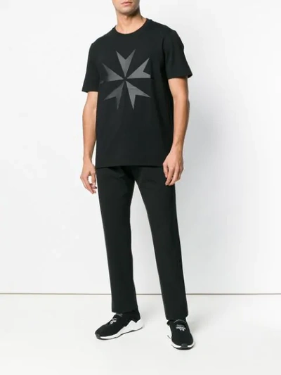 Shop Neil Barrett Star Print T-shirt In Black