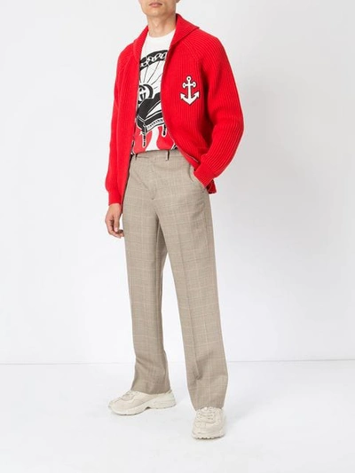 Shop Gucci Bestickter Cardigan - Rot In Red
