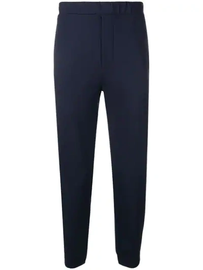 Shop Prada Piped Track Pants In Blue